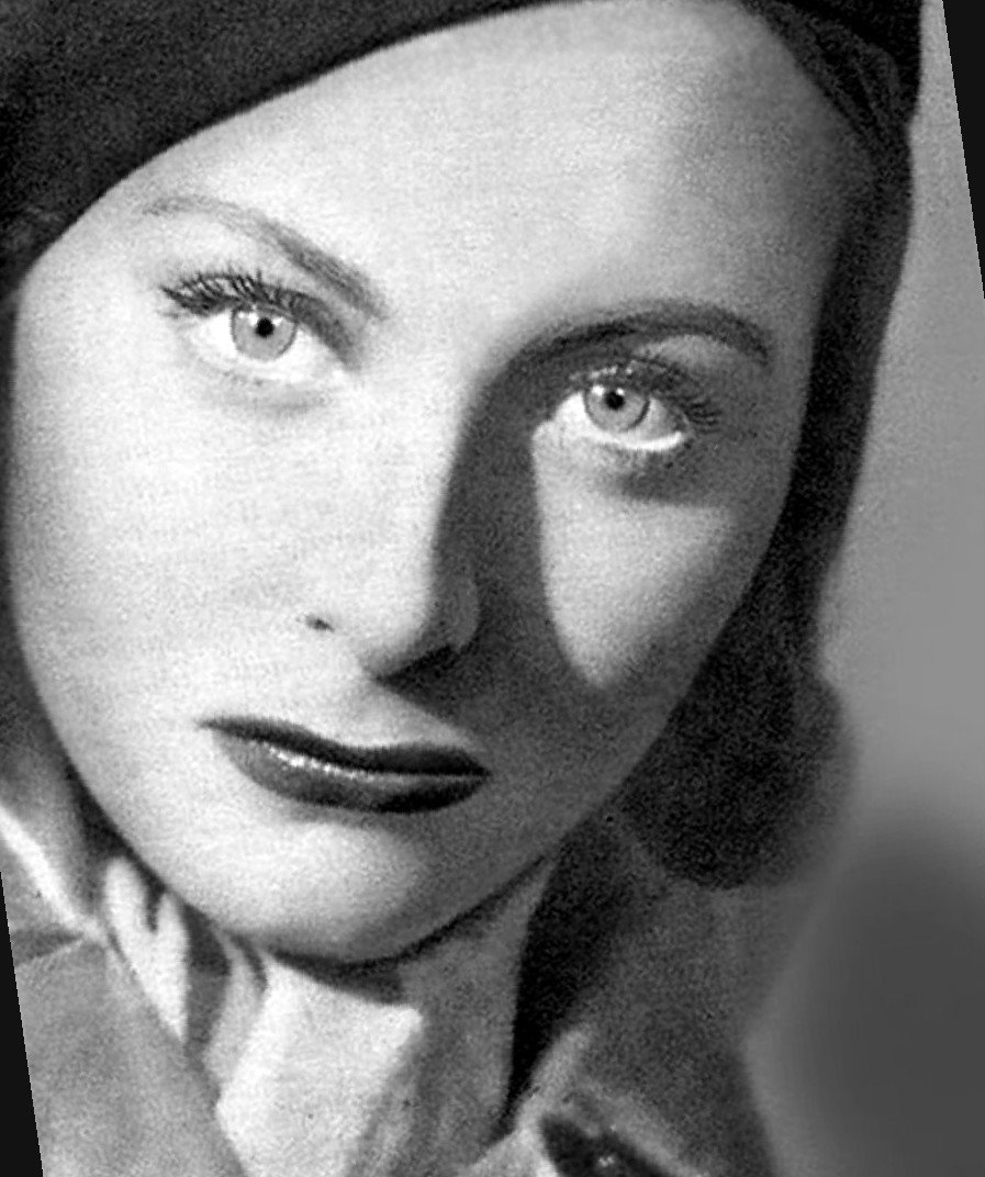 Portrait en noir et blanc de l’actrice Michèle Morgan