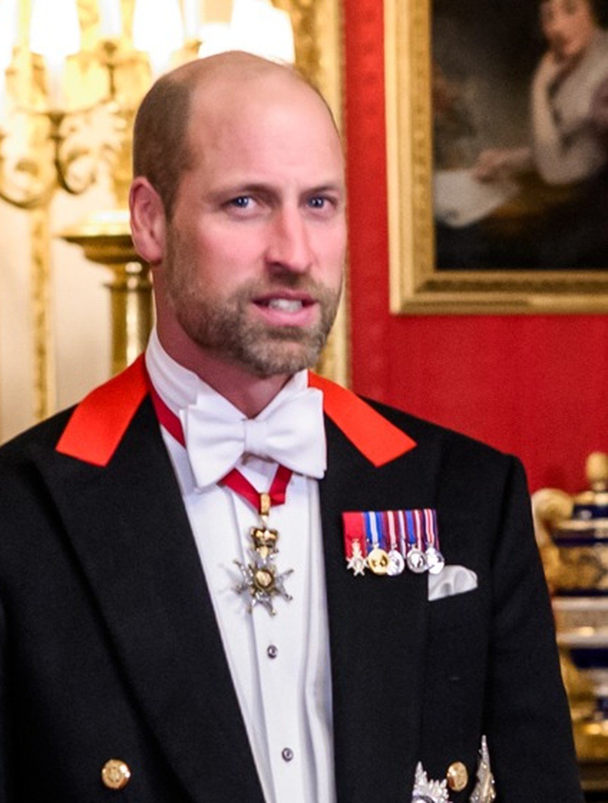 Le prince William de Galles en tenue de soirée, portrait